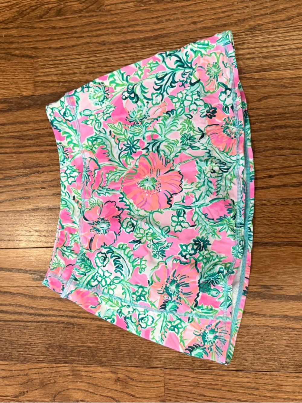 Lilly Pulitzer Luxletic Girls Pink Green Floral Skort L (8-10) Golf Tennis